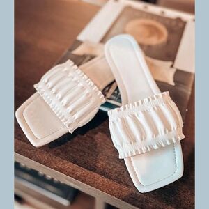 Elegant White Slide Sandals